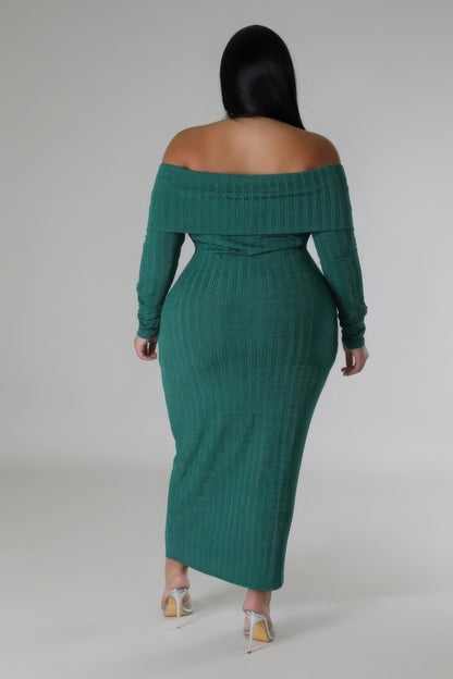 Off Shoulders Stretch Dress - Brinxx Couture