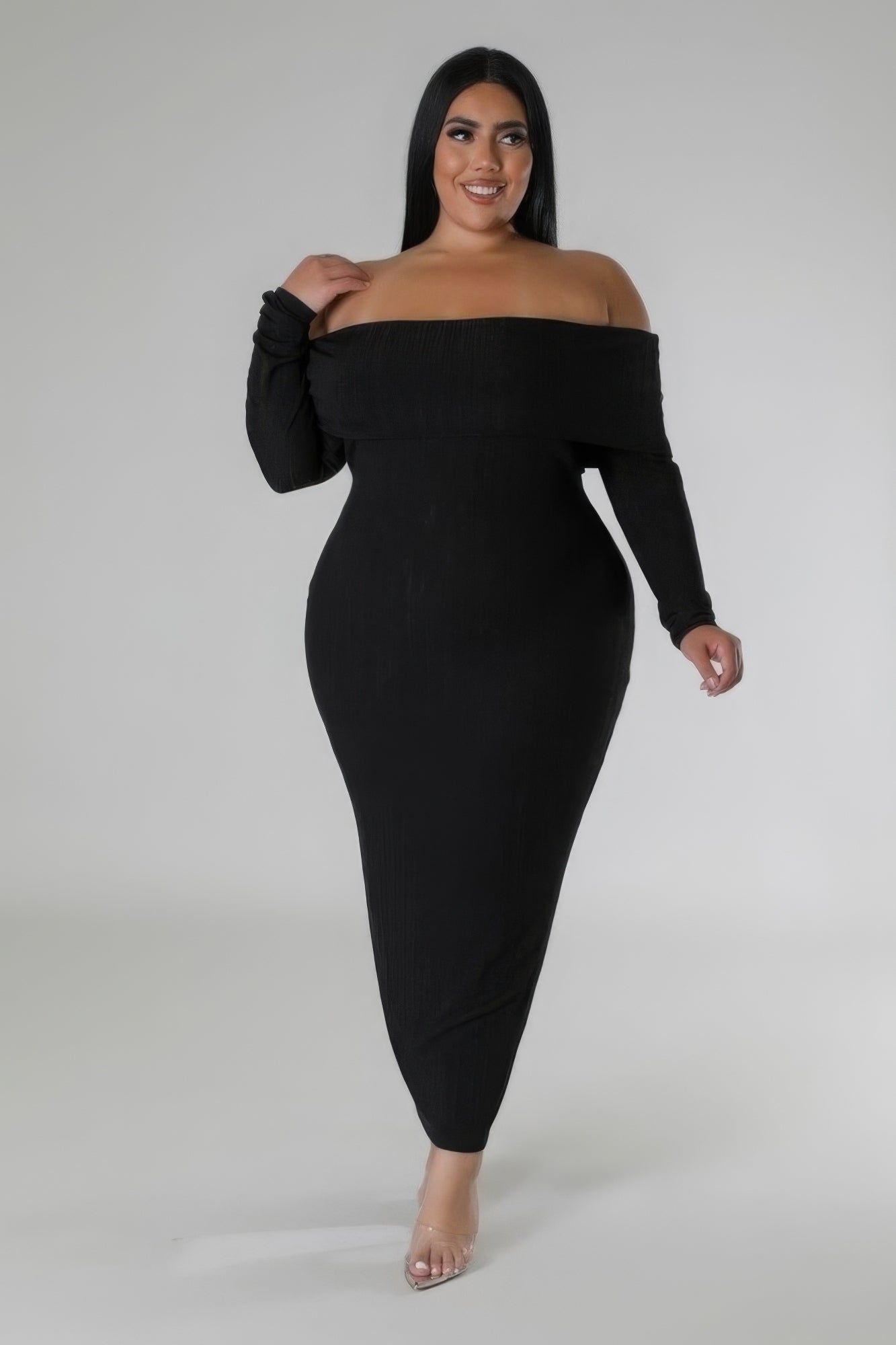 Off Shoulders Stretch Dress - Brinxx Couture