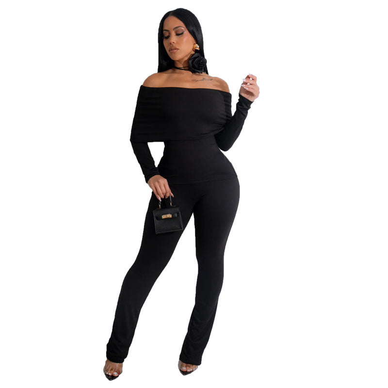 Off the Shoulder Long Sleeve Set - Brinxx Couture