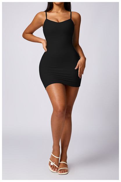 Padded Strap Sheath Dress - Brinxx Couture