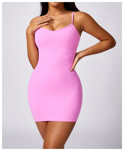 Padded Strap Sheath Dress - Brinxx Couture