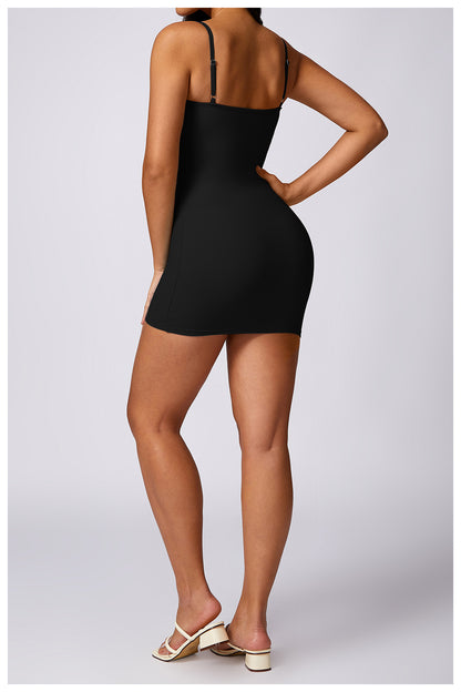 Padded Strap Sheath Dress - Brinxx Couture