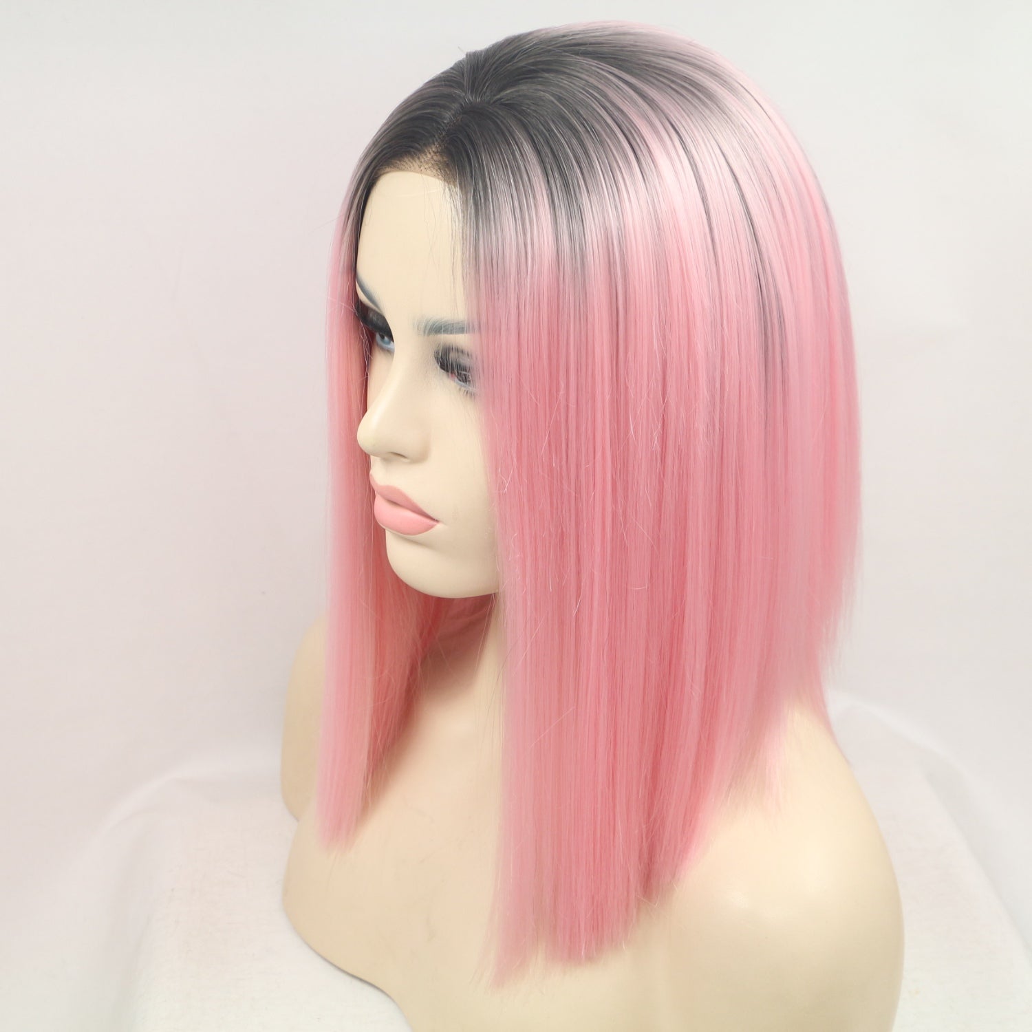 Pink Straight Lace Front Synthetic Wig 12" - Brinxx Couture