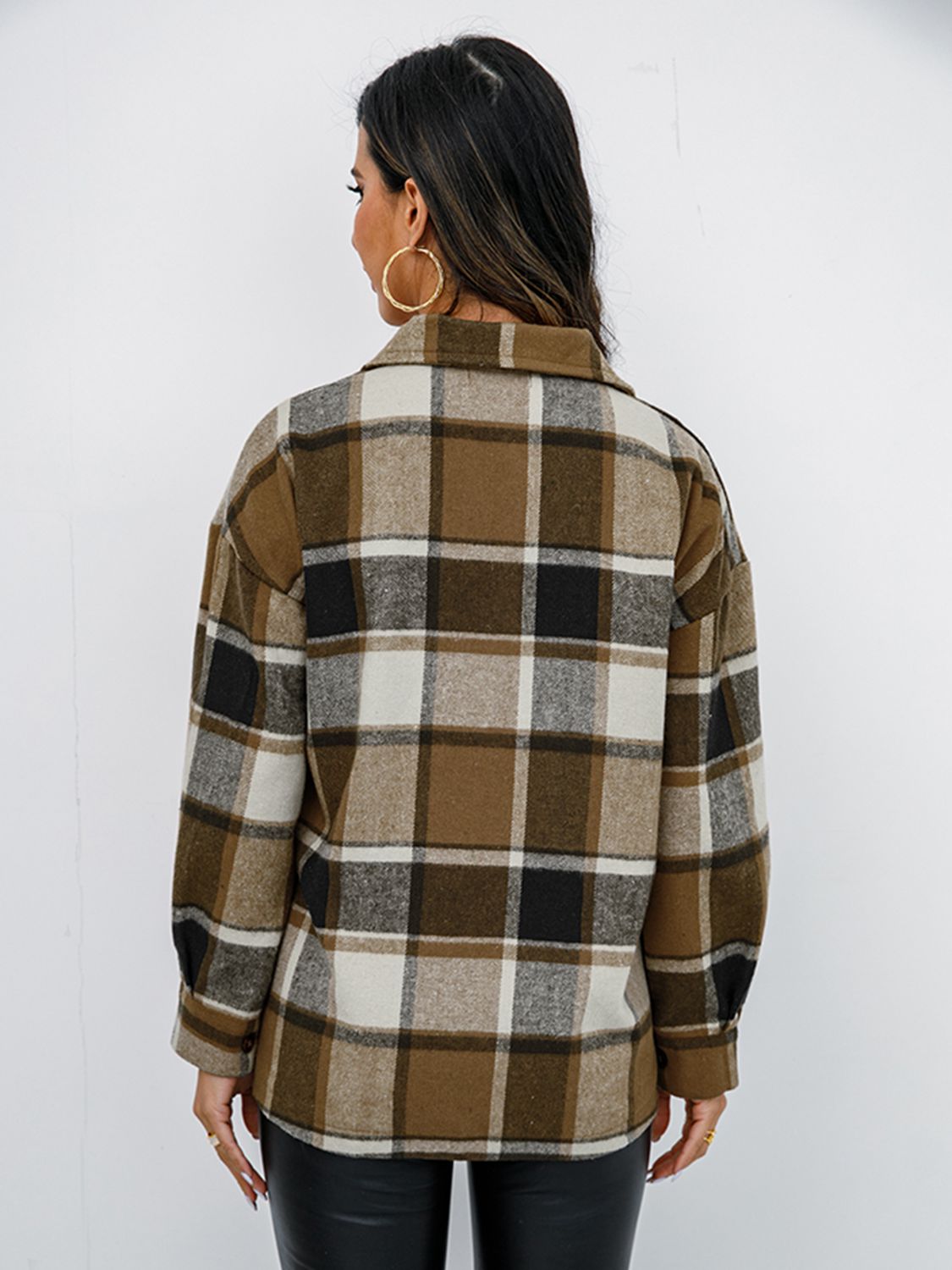 Plaid Button-Down Jacket - Brinxx Couture