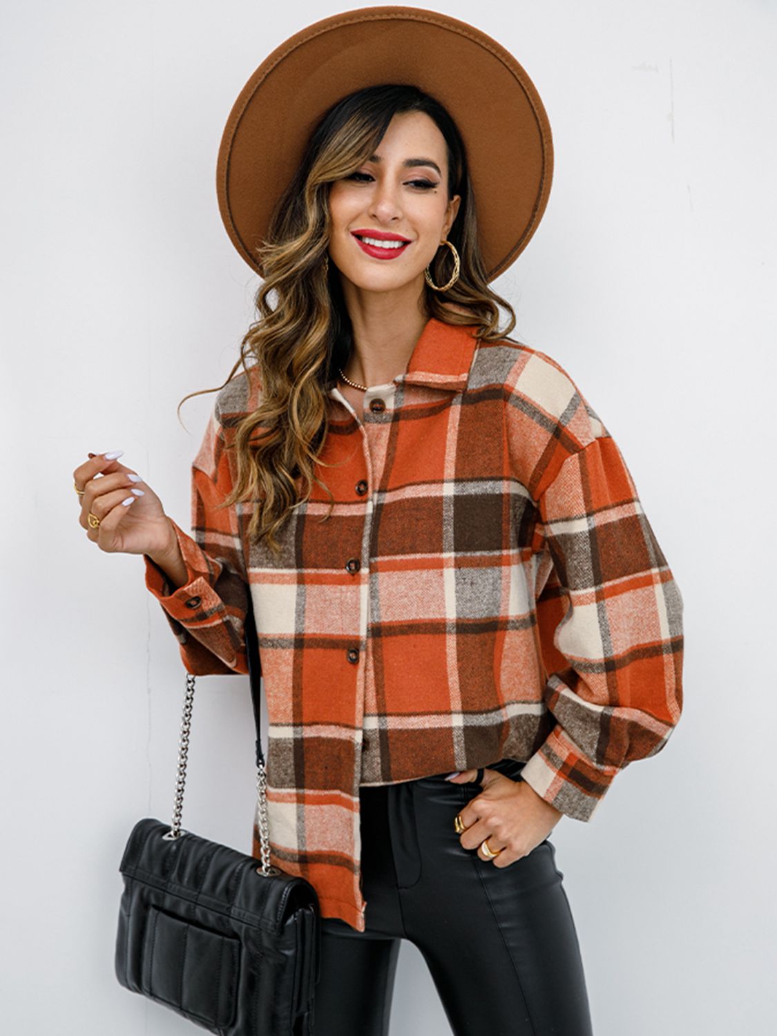 Plaid Button-Down Jacket - Brinxx Couture