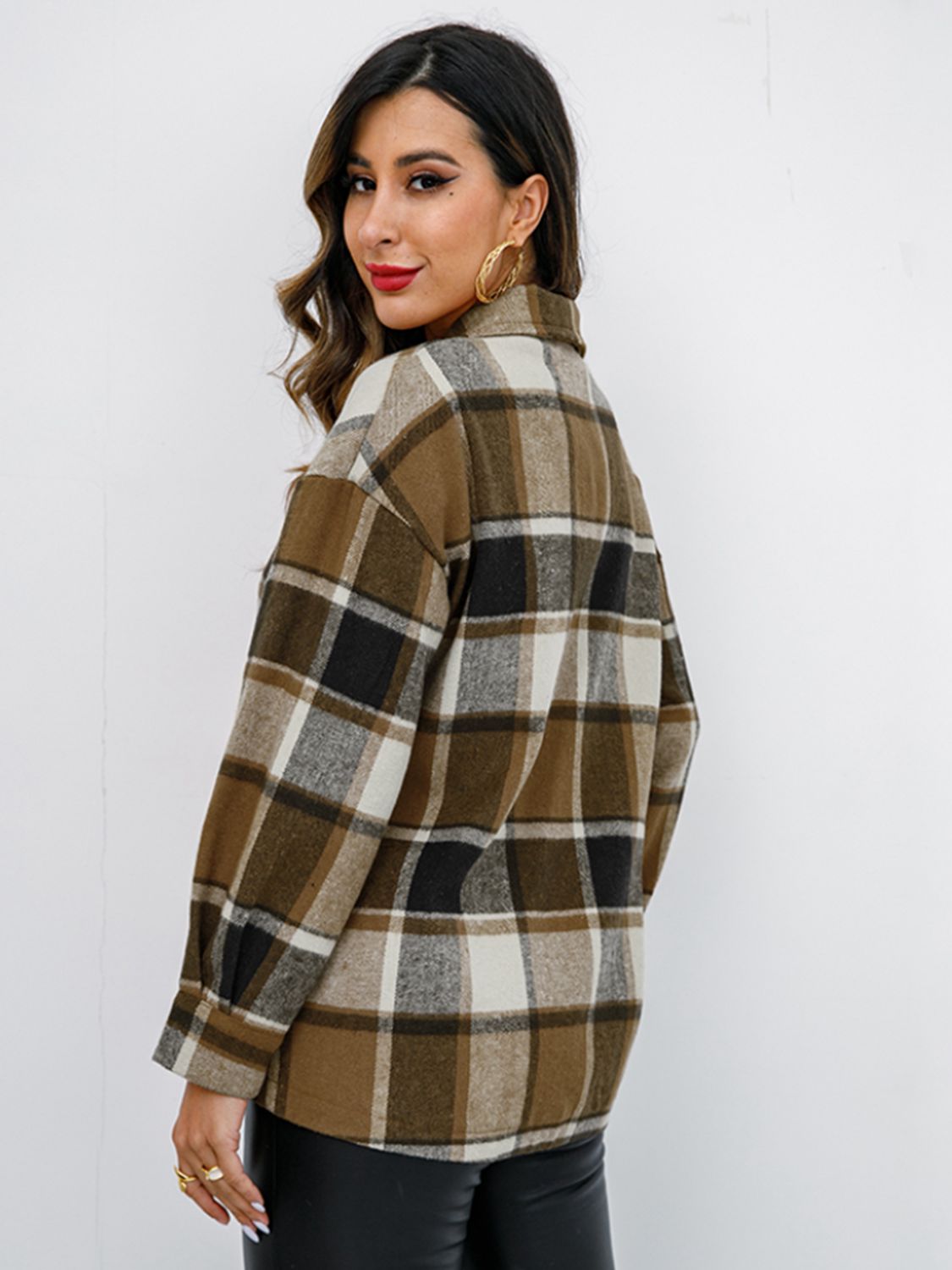 Plaid Button-Down Jacket - Brinxx Couture