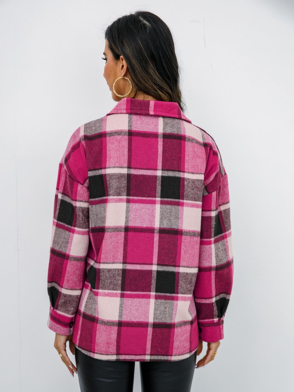 Plaid Button-Down Jacket - Brinxx Couture