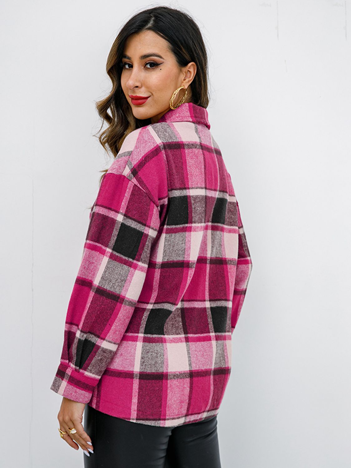 Plaid Button-Down Jacket - Brinxx Couture