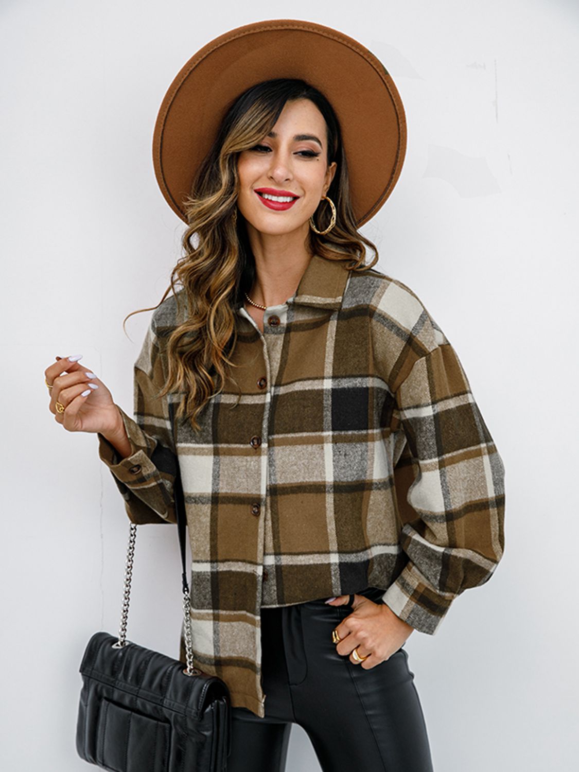 Plaid Button-Down Jacket - Brinxx Couture