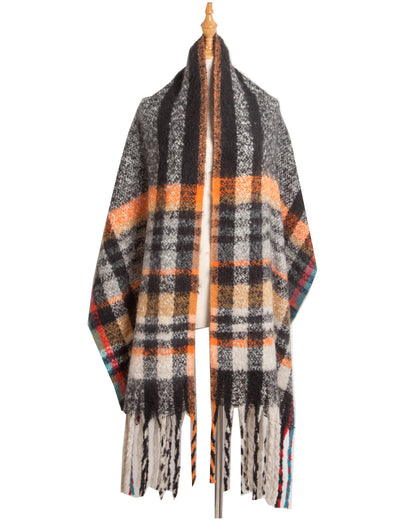 Plaid Tassel Scarf - Brinxx Couture