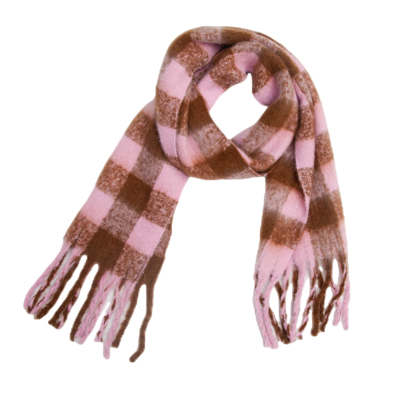 Plaid Thick Tassel Scarf - Brinxx Couture