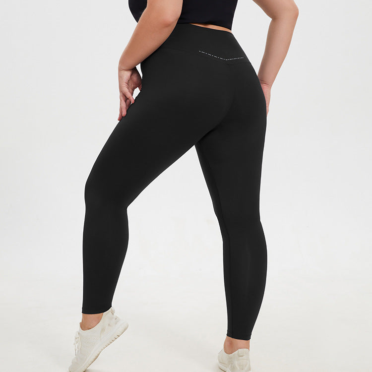 A stylish Plus Size Elastic High Waist Leggings for women. this piece adds a touch of elegance to your outfit - Brinxx Couture