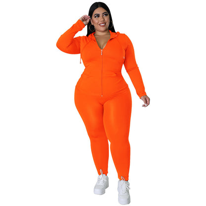 Plus Size Long Sleeve Sweat Suit - Brinxx Couture