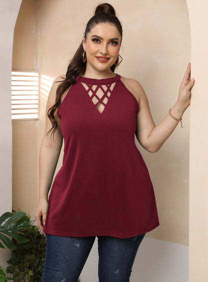 Plus Size Sexy Hollow Cutout Shirt - Brinxx Couture