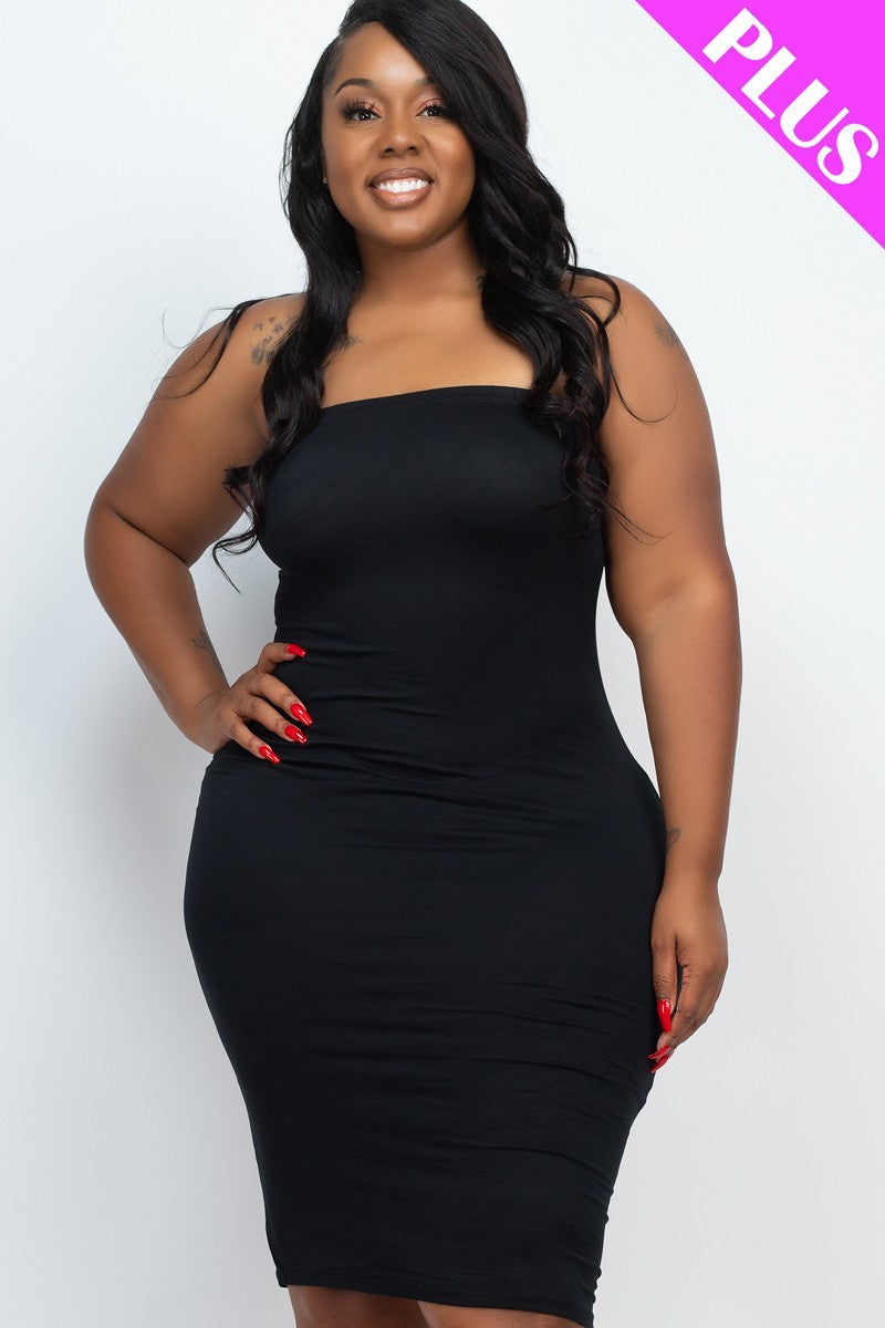 Plus Size Tube Bodycon Dress - Brinxx Couture