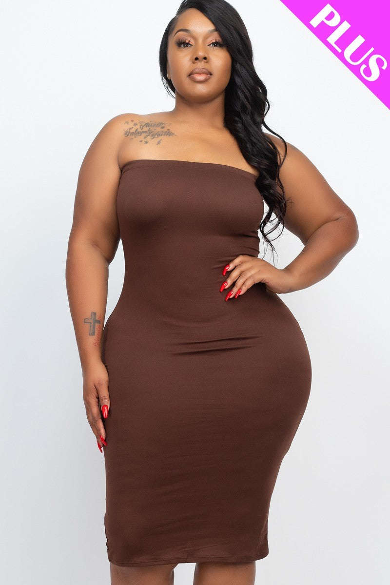 Plus Size Tube Bodycon Dress - Brinxx Couture