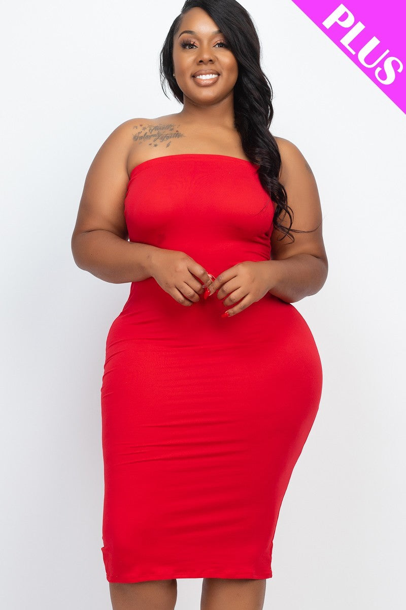 Plus Size Tube Bodycon Dress - Brinxx Couture