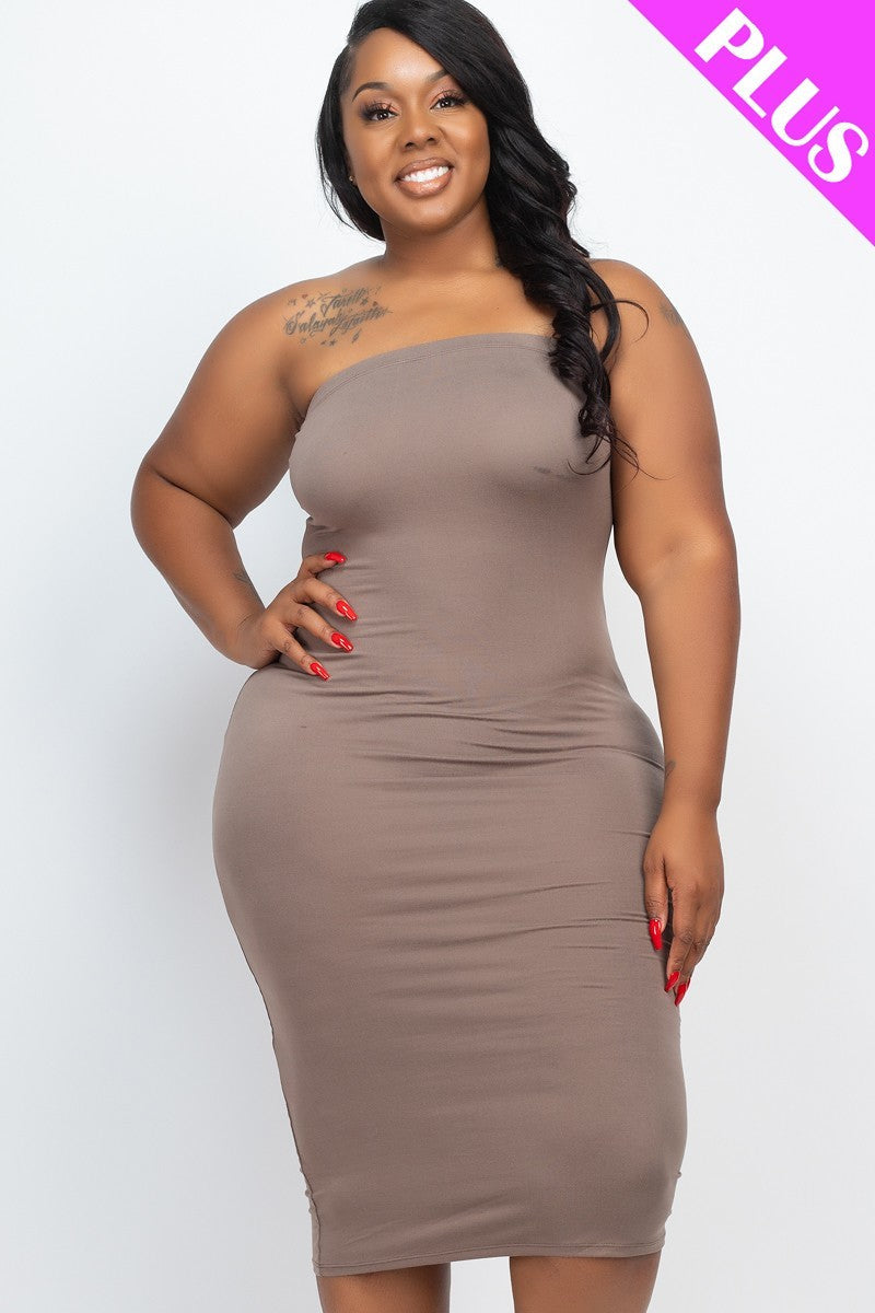 Plus Size Tube Bodycon Dress - Brinxx Couture