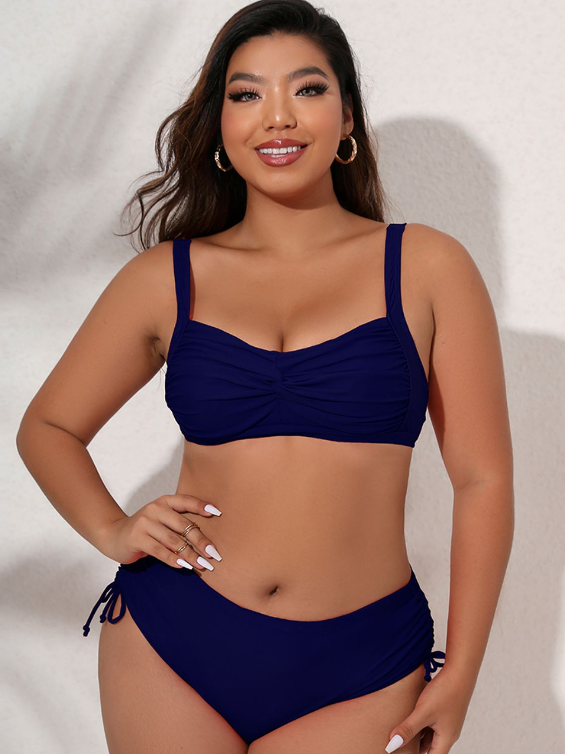 Plus Size Twist Front Tied Bikini Set - Brinxx Couture