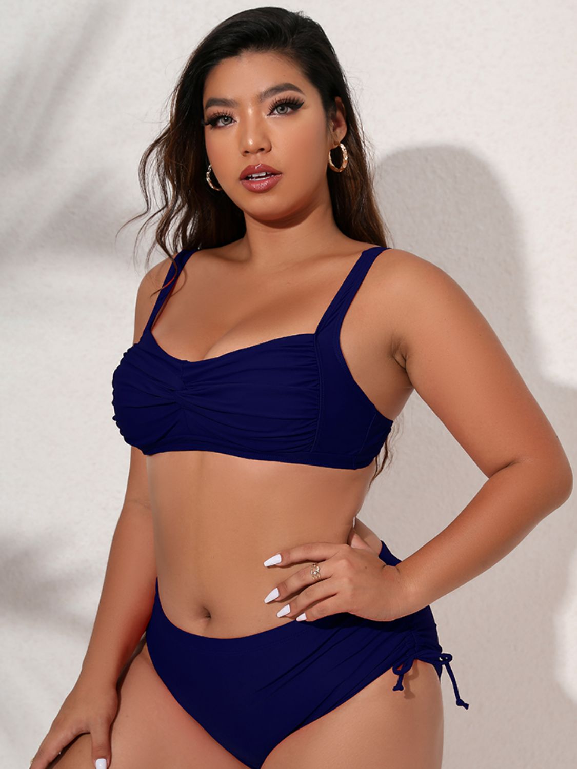 Plus Size Twist Front Tied Bikini Set - Brinxx Couture