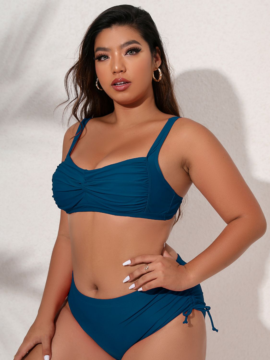 Plus Size Twist Front Tied Bikini Set - Brinxx Couture