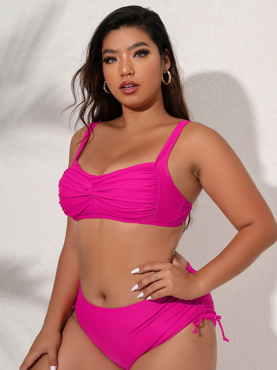 Plus Size Twist Front Tied Bikini Set - Brinxx Couture