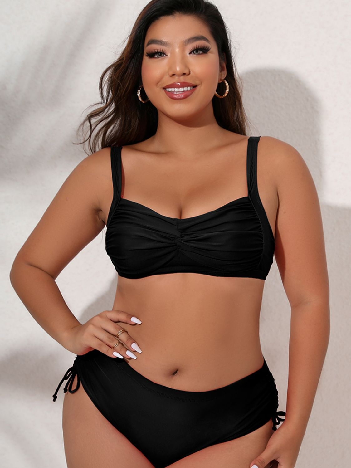 Plus Size Twist Front Tied Bikini Set - Brinxx Couture