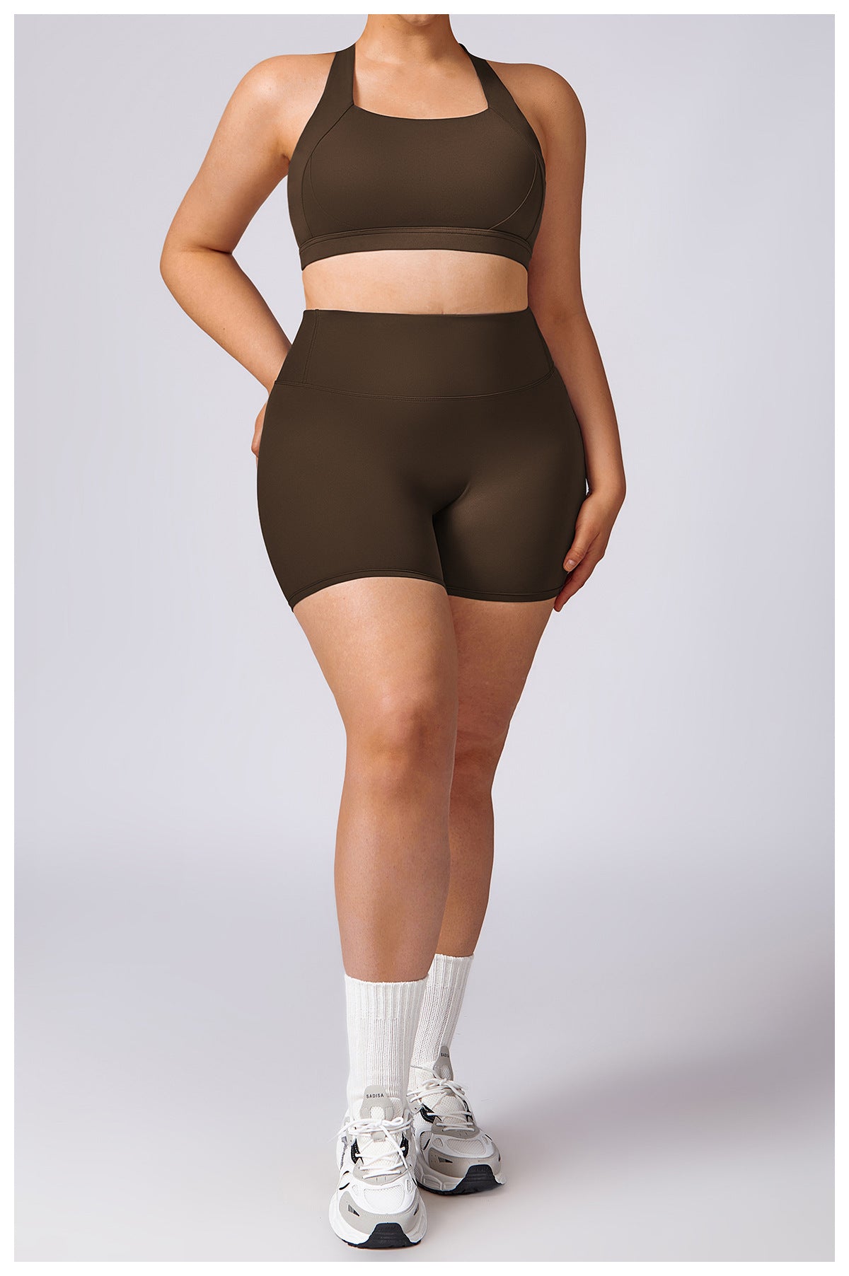 A stylish Plus Size Yoga Workout Outfit for women. this piece adds a touch of elegance to your outfit - Brinxx Couture