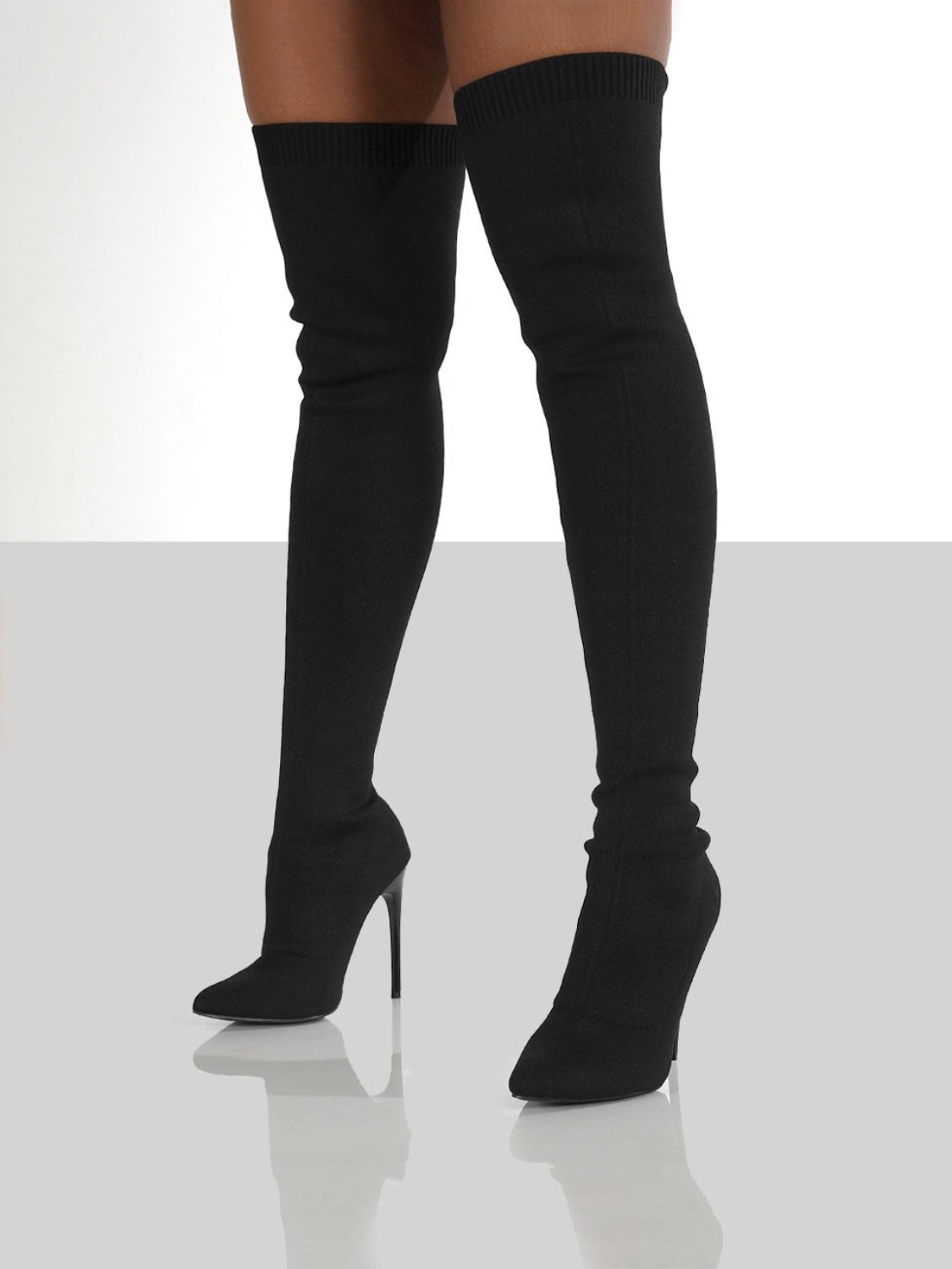 A stylish Point Toe Over Knee Stiletto Boots for women. this piece adds a touch of elegance to your outfit - Brinxx Couture