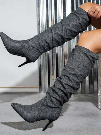 A stylish Pointed Toe Stiletto Boots for women. this piece adds a touch of elegance to your outfit - Brinxx Couture