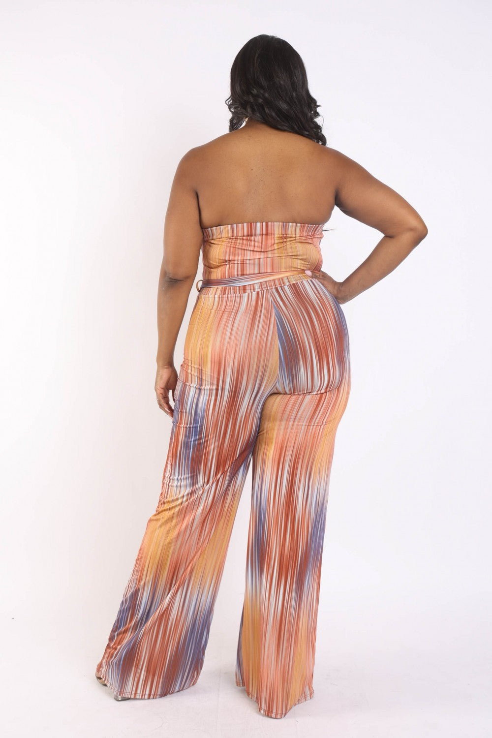 Printed Tube Jumpsuit With Belt - Brinxx Couture