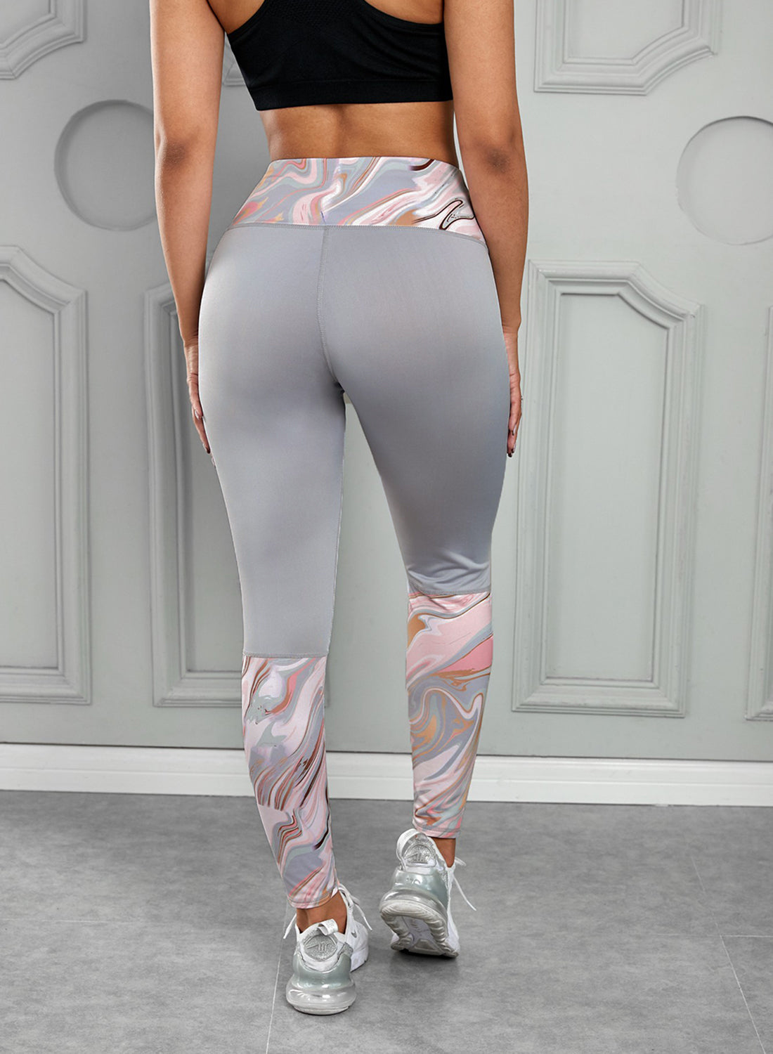 Printed Wide Waistband Yoga Pants - Brinxx Couture