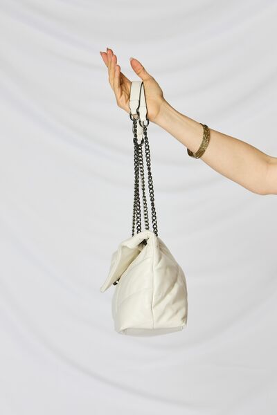 Quilted PU Leather Chain Handbag - Brinxx Couture