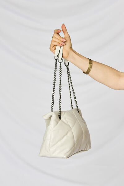 Quilted PU Leather Chain Handbag - Brinxx Couture