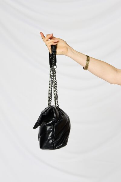 Quilted PU Leather Chain Handbag - Brinxx Couture