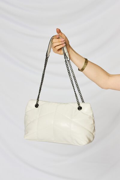 Quilted PU Leather Chain Handbag - Brinxx Couture