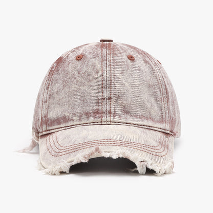 Raw Hem Cotton Baseball Cap - Brinxx Couture