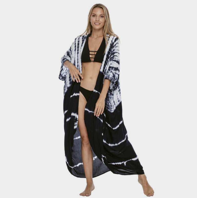 Rayon Tie-Dye Graphic Beach Cover-Up - Brinxx Couture