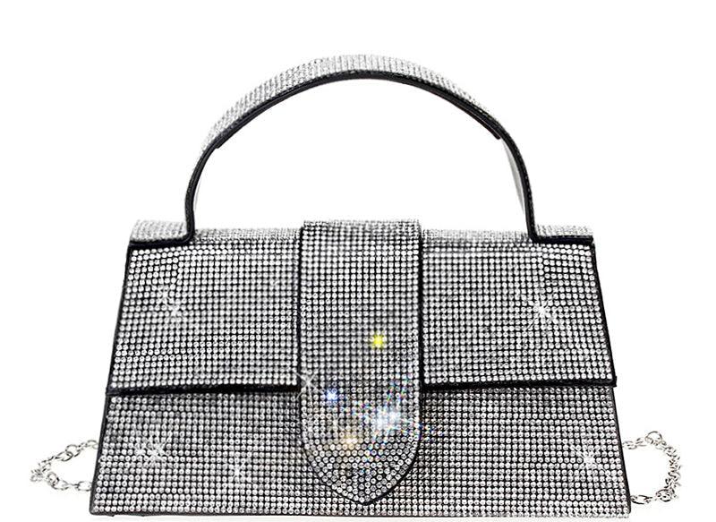 Allover Rhinestone Handle Bag - Brinxx Couture