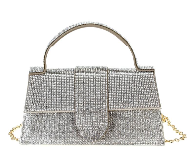 Allover Rhinestone Handle Bag - Brinxx Couture