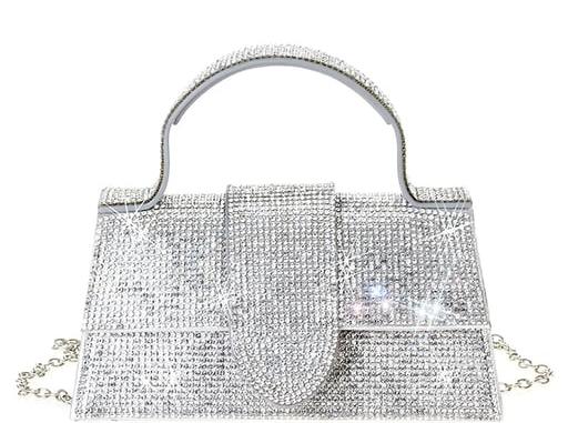 Allover Rhinestone Handle Bag - Brinxx Couture