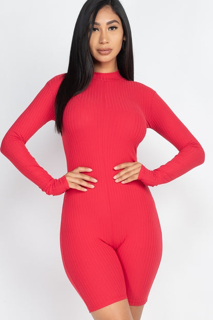 Ribbed Knit Romper - Brinxx Couture