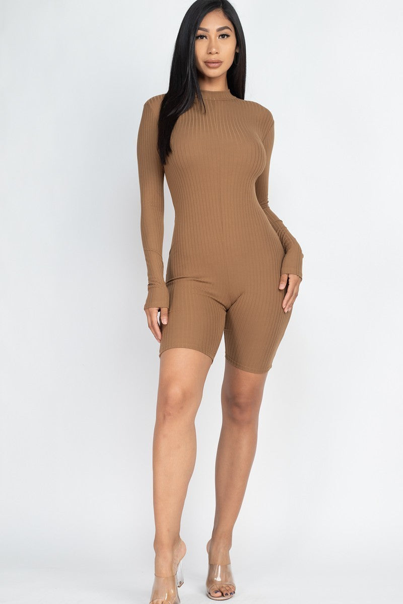 Ribbed Knit Romper - Brinxx Couture