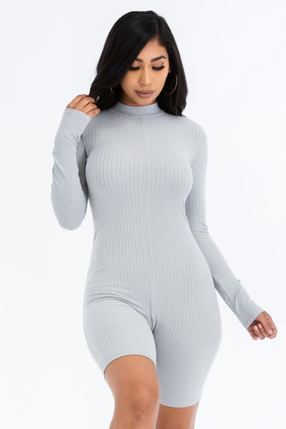 Ribbed Knit Romper - Brinxx Couture