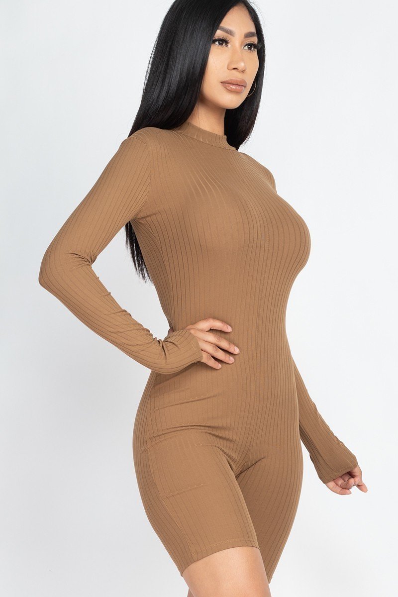 Ribbed Knit Romper - Brinxx Couture