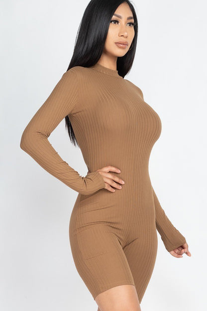 Ribbed Knit Romper - Brinxx Couture