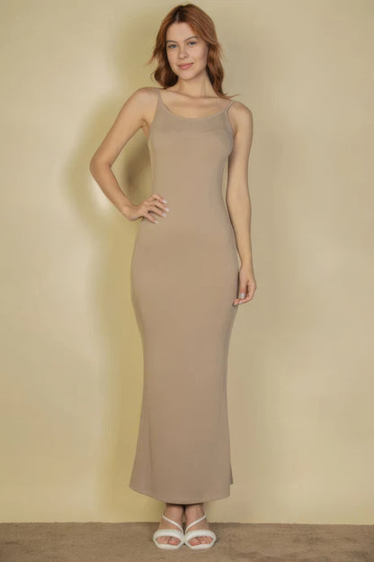 Ribbed Mermaid Hem Camisole Maxi Dress - Brinxx Couture