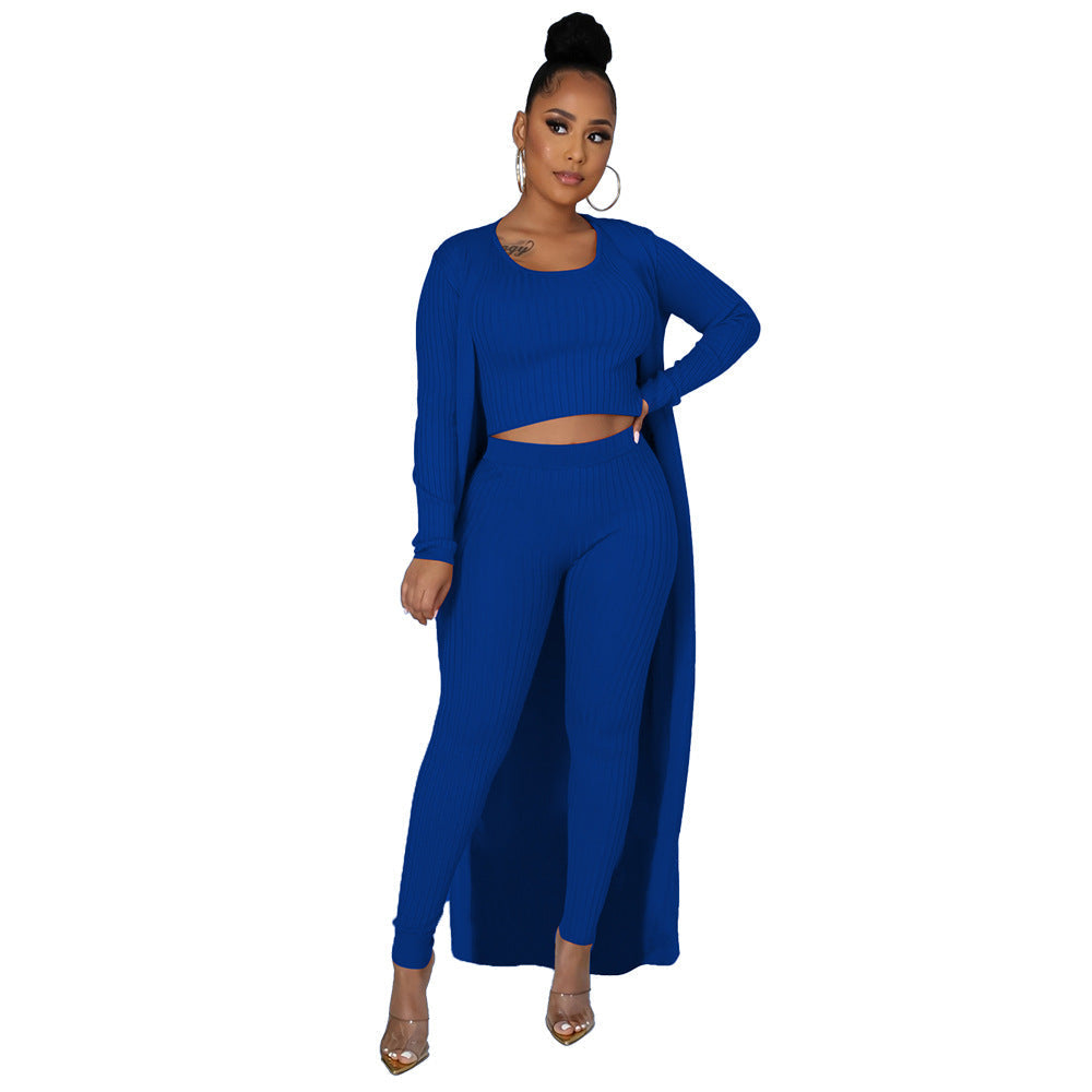 Ribbed Three Piece Tight Set - Brinxx Couture