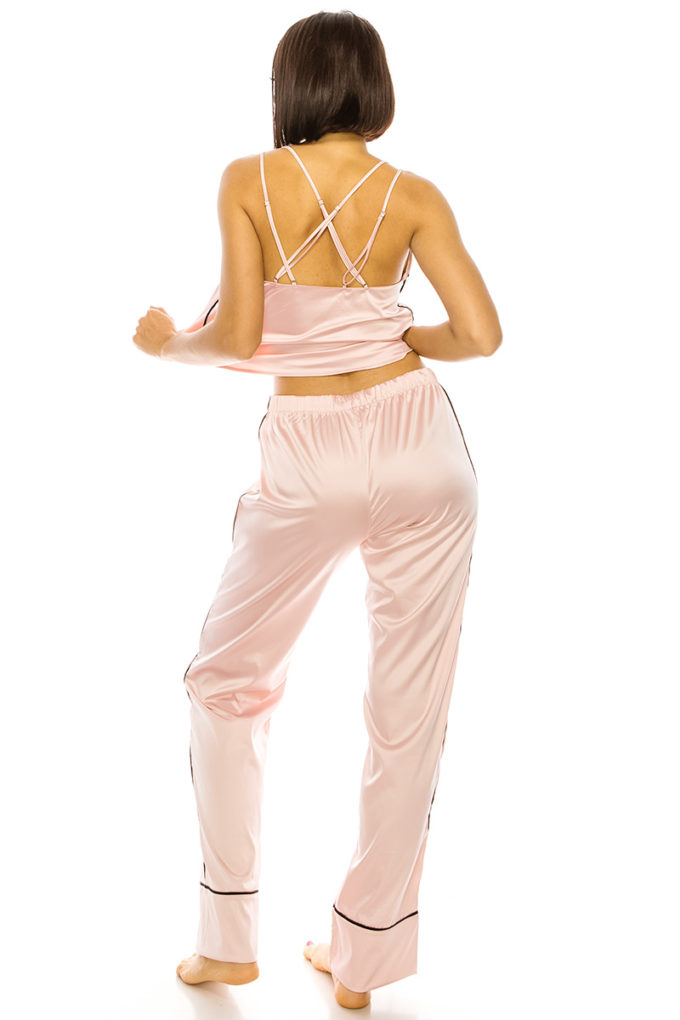 Rose Satin Pajama Set - Brinxx Couture