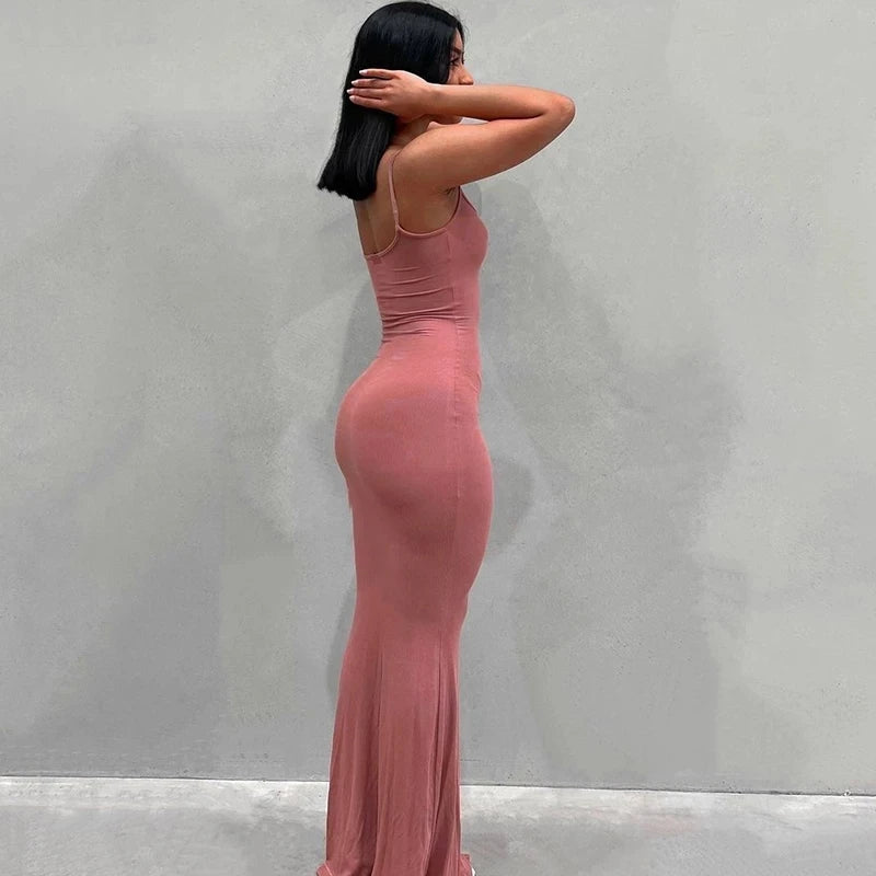 Sexy Satin Slip Sleeveless Backless Maxi Dress - Brinxx Couture